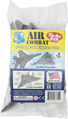 Vista 3 de TimMee - Aviones de combate de plástico para hombre, 4 unidades de aviones grises fabricados en Estados Unidos