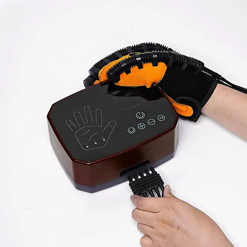 Vista 2 de Guantes de robot de rehabilitación de manos, Equipo de terapia de mano, Recargable, Ajuste de fuerza, Equipo de recuperación de hemiplejia cerebral