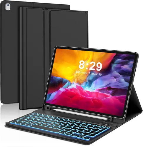 Vista 8 de Funda de teclado para iPad Pro de 12.9 pulgadas (modelo antiguo) 2015 1ª/2017 2ª generación - Teclado Bluetooth inalámbrico recargable, desmontable