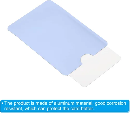 Vista 22 de PATIKIL Mangas de bloqueo RFID, fundas de aluminio para prevención de robo de identidad, fundas protectoras seguras para tarjetas de crédito, Negro