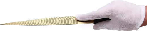 Vista 7 de Lima de madera, juego de limas de madera para trabajar madera, limas de madera para raspar de madera, herramientas doradas cónicas de madera