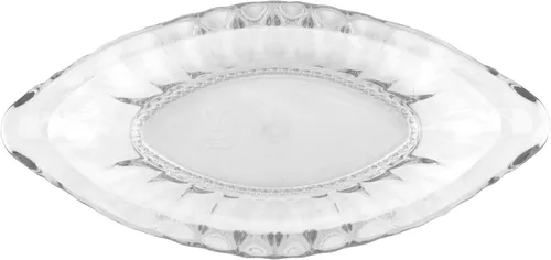 Vista 2 de G.E.T. ICM-27-CL - Plato para helado dividido de plátano, plástico, 9.5 pulgadas/8 onzas, sin BPA (juego de 12)