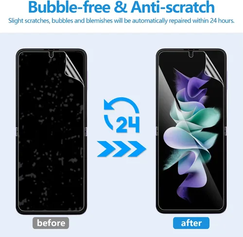 Vista 6 de Paquete de 2 protectores de pantalla para Galaxy Z Flip 4, protector de pantalla de película de hidrogel para Samsung Galaxy Z Flip 4, protector