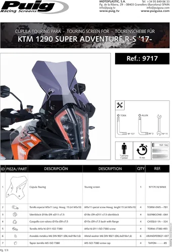 Vista 5 de Defensa de Viento Puig Touring KTM 1290 SUPERAVENTURE R/S 17-18 C/SMOK Negro