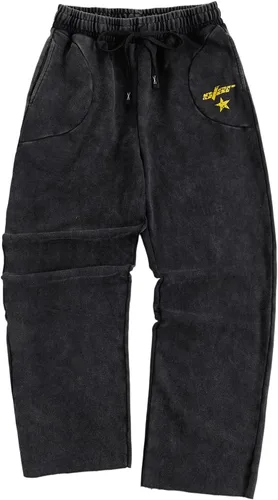 Vista 27 de SOLY HUX Pantalones deportivos holgados Y2k con cordón para hombre Gris oscuro