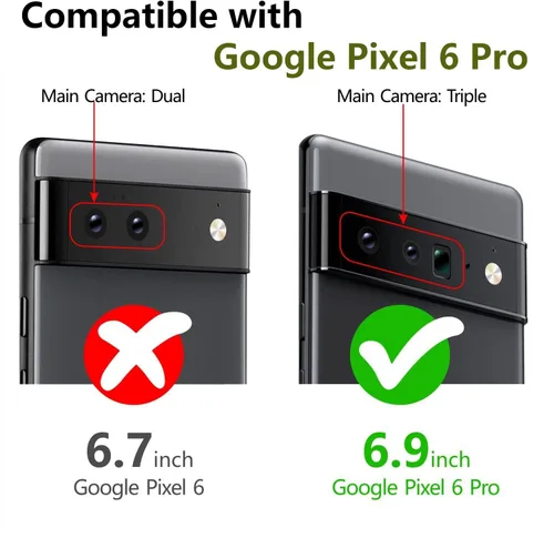Vista 2 de Funda para Google Pixel 6 Pro con armadura atril anillo magnético resistente de grado militar a prueba de golpes para Pixel 6 Pro Phone Case (negro)