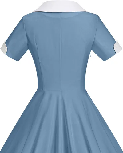 Vista 5 de GownTown - Vestidos con vuelo, estilo vintage de los años 50, elástico y con cuello de capa para mujer