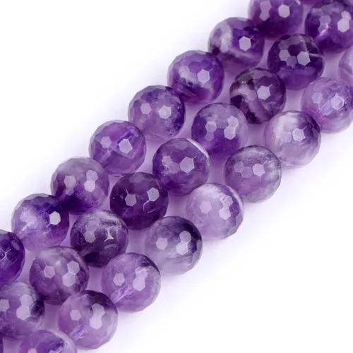 Vista 49 de GEM-Inside - Cuentas sueltas de amatista natural de 0.236 pulgadas (0.236 in), cristal facetado, piedra energética para hacer joyas, 15 pulgadas