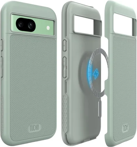 Vista 65 de TUDIA MergeGrip [Compatible con Magsafe] Funda para Google Pixel 7a 2023, [Probada contra caídas de grado militar] Borde elevado para protección