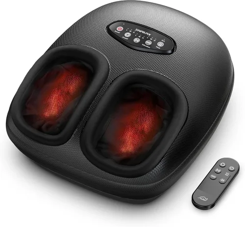 Vista 9 de Snailax - Máquina masajeadora de pies Shiatsu con calor relajante, amasado profundo, compresión de aire, mejora la circulación sanguínea