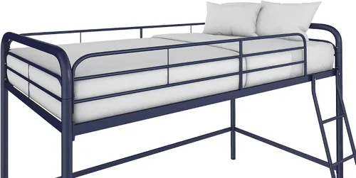 Vista 12 de DHP Jett Junior - Cama tipo loft de metal, tamaño individual, color azul marino