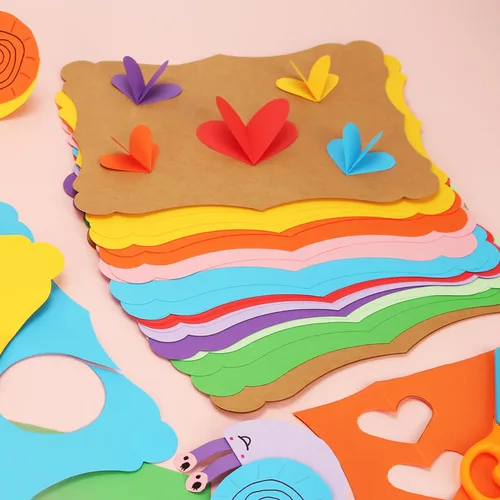 Vista 5 de 40 hojas de cartulina de papel kraft de colores de 8.5 x 11 pulgadas, 10 colores surtidos, tarjetas de felicitación de papel grueso para menús