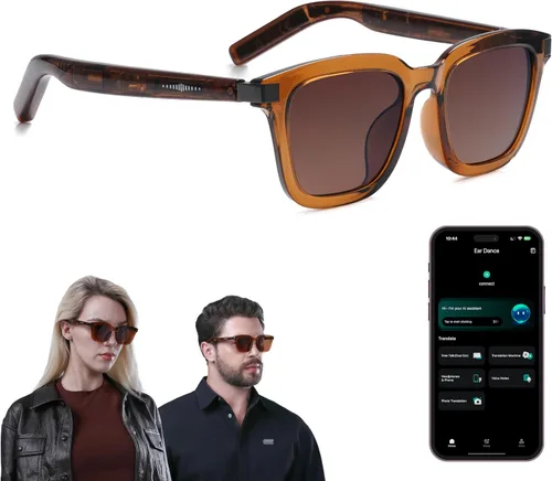 Vista 10 de LIMU Gafas de sol inteligentes Gen 5 AI – Gafas de sol inteligentes de diseño alemán con intérprete de IA en tiempo real, audio Bluetooth de oreja