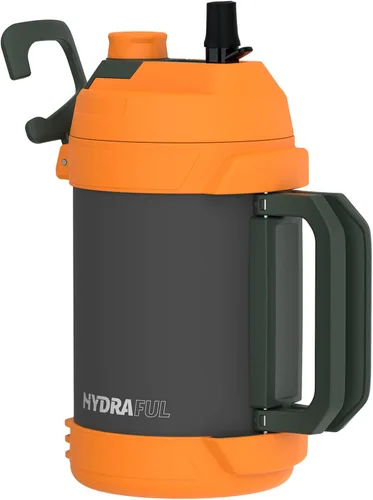 Vista 14 de Hydraful Jarra de galón, botella de agua grande de 128 onzas, jarra deportiva de acero inoxidable aislada, botella de agua de triple pared de vacío