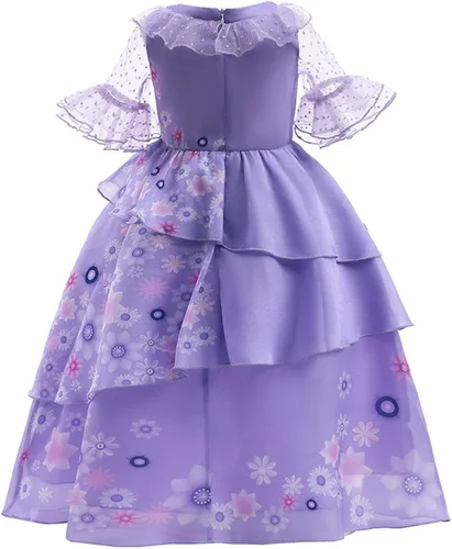 Vista 2 de Vestido de cosplay de Encanto Mirabel Isabela Pepa Dolores para niños, disfraz de madrigal para niñas, vestido de princesa para fiestas, día