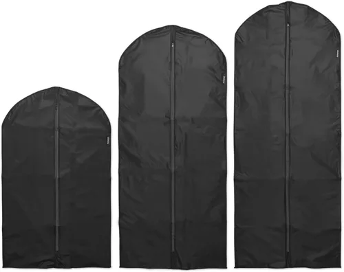 Vista 6 de Brabantia Paquete de 2 bolsas protectoras de ropa colgantes transparentes medianas (blanco) para almacenamiento de ropa, se adapta a abrigos