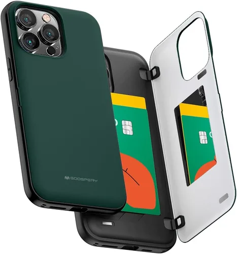 Vista 24 de GOOSPERY Parachoques magnético para puerta compatible con iPhone 15, funda con tarjetero, cartera con cierre magnético automático, protector de Azul
