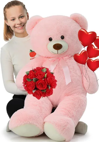 Vista 7 de Tezituor - Oso de peluche arcoíris de 13.78 pulgadas, suave oso de peluche teñido anudado, acogedor juguete de peluche abrazable para niños, novia