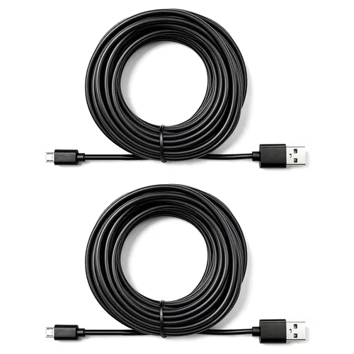 Vista 9 de Smays Cable de alimentación micro USB para Wyze Cam v3, Nest, Arlo Q, Blink, Ring Mini Cam, Yi Dome - Cable de carga de 12 pies Para YI Home