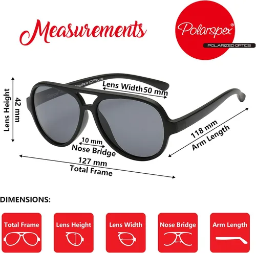 Vista 4 de PolarSpex Gafas de sol para niños, flexibles, polarizadas, sin BPA, para edades de 3 a 7 años