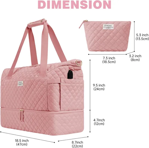 Vista 6 de Bolsos Weekender para mujer, Rosado