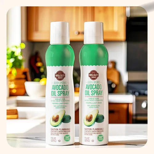 Vista 6 de Wellsley Farms Aerosol de aceite de aguacate 100% puro, espray antiadherente de alto calor, aceite de cocina de 0 calorías, apto para veganos y bajo