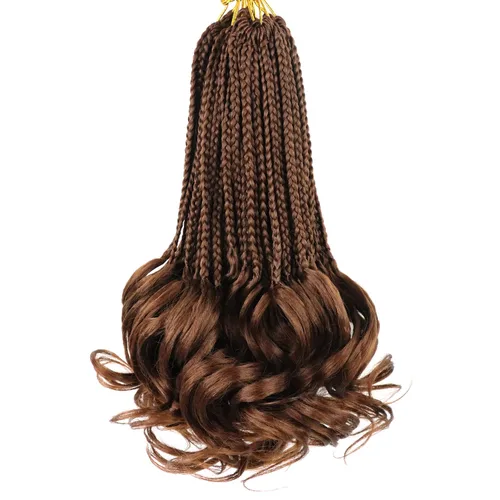 Vista 13 de Cabello para Trenzas Rizo Francés Color 1 Trenzas de Ganchillo Rizo Francés 10 Pulgadas Trenzas de Caja Cabello de Ganchillo para Mujeres y Niños