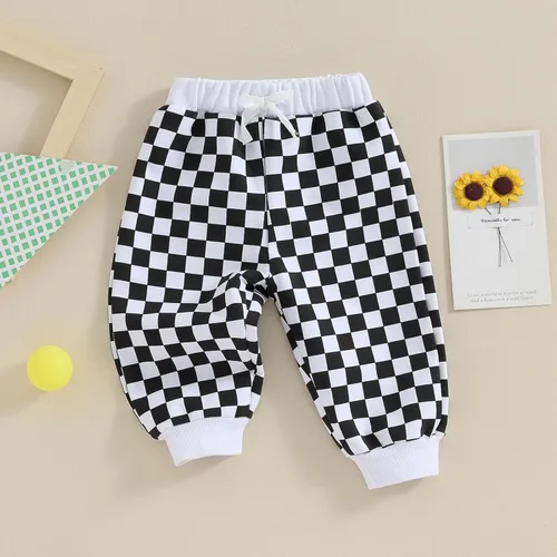 Vista 2 de MAINESAKA Pantalones deportivos para niños y niñas recién nacidos, pantalones de harén de ajuste holgado, cintura elástica con cordón