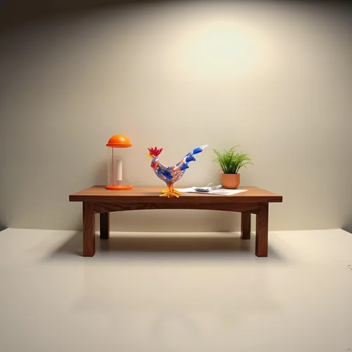 Vista 2 de Mini figuras de gallo de pollo de vidrio soplado, hechas a mano, pequeño compañero lindo coleccionable para adorno de escritorio (azul oscuro)