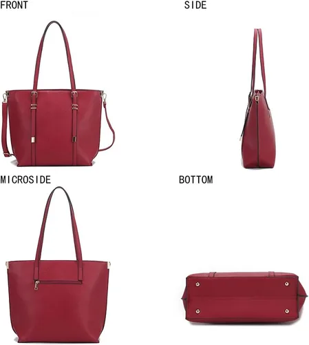 Vista 5 de MKF Collection Mia K - Bolso de mano y cartera para mujer, de piel vegana, con asa