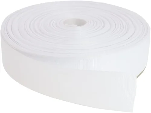 Vista 20 de Cinta de grogrén sólido de 100 yardas cada rollo, 100% poliéster (1/4", beige)