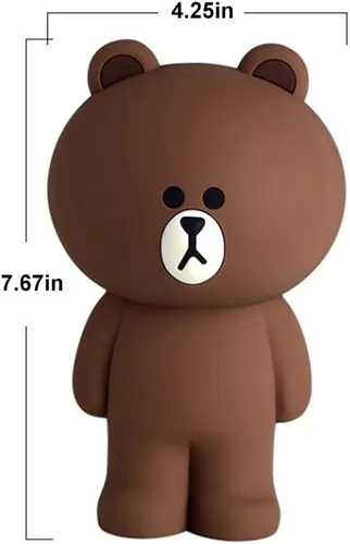 Vista 6 de Estuche de lápices con diseño de oso marrón, diseño de oso marrón, estuche de lápices Kawaii de anime para niñas y niños, bolsa de almacenamiento