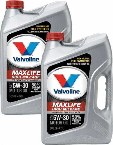 Vista 33 de Valvoline - Aceite de motor sintético completo de alto millaje con MaxLife Technology SAE 10W-30, 5 cuartos de galón, caja de 3