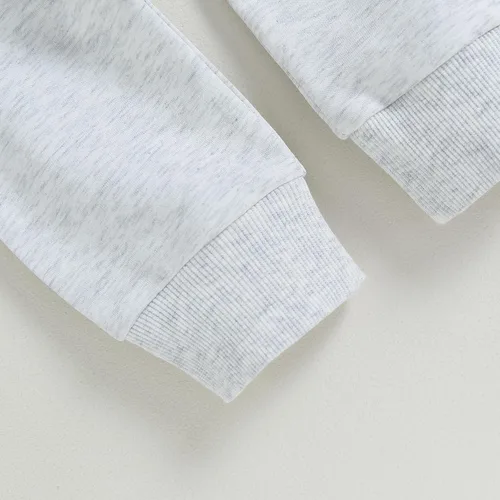 Vista 7 de Conjunto de ropa de bebé para niña, para otoño, invierno, para bebé, papá, mamá, dicho, suéter y pantalones