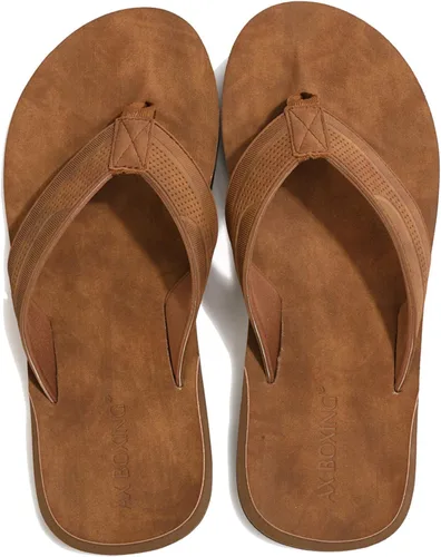 Vista 5 de AX BOXING Sandalias de cuero para hombre, sandalias casuales y cómodas