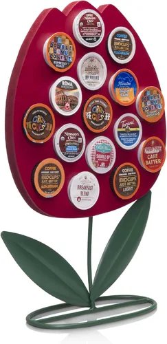Vista 7 de Soporte de cápsulas de café para encimera frontal compatible con K-Cups, decoración de barra de café para el café del hogar (pulpo azul)