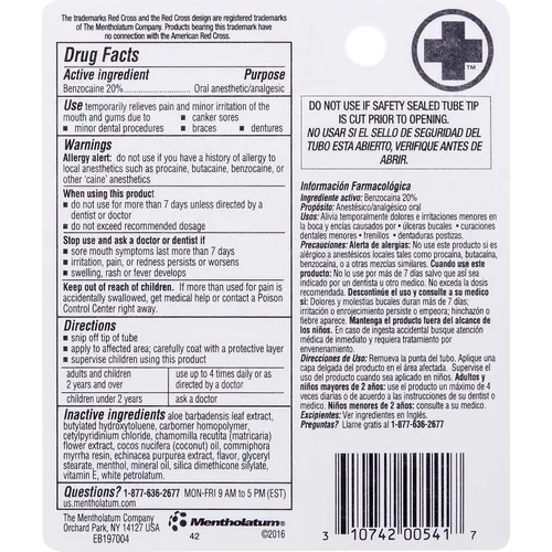 Vista 2 de Medicamento para el dolor de cancro de la Cruz Roja - 0.25 oz (el embalaje puede variar)