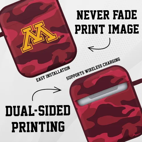 Vista 3 de AFFINITY BANDS Minnesota Golden Gophers Camo HDX - Funda compatible con Apple AirPods Generaciones 1 y 2