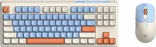 Vista 9 de Combo de teclado y mouse inalámbricos 2.4G, juego de mouse con retroiluminación RGB para Windows, Android y MacOS, teclado estético con dongle USB