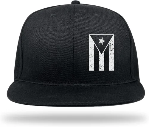 Vista 40 de Puerto Rico Hat Snapback Hats for Men Women, Puerto Rico Flag Design, Anjustable Trucker Cap Flat Brim
