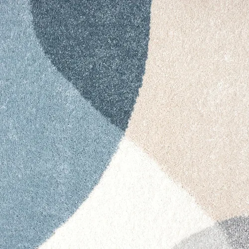Vista 8 de Abani Deco Collection - Alfombra de área color crema/azul de mediados de siglo, 4 x 6 pies, fácil de limpiar, duradera para niños y mascotas,