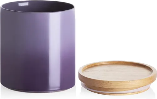 Vista 51 de Recipientes de cocina Sweejar, tarro de almacenamiento de cerámica para alimentos, recipientes apilables con tapa hermética de madera para servir