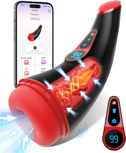 Vista 7 de Masturbador Masculino Juguetes Sexuales para Hombres - Soporte para Teléfono Bomba de Pene Juguete Sexual Masculino con 9 Succiones y 9 Vibraciones