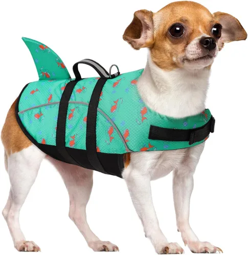 Vista 18 de Queenmore Chaleco Salvavidas para Perros Pequeños XXS, Chalecos Salvavidas para Cachorros para Perros Pequeños, Chaleco Salvavidas para Perros