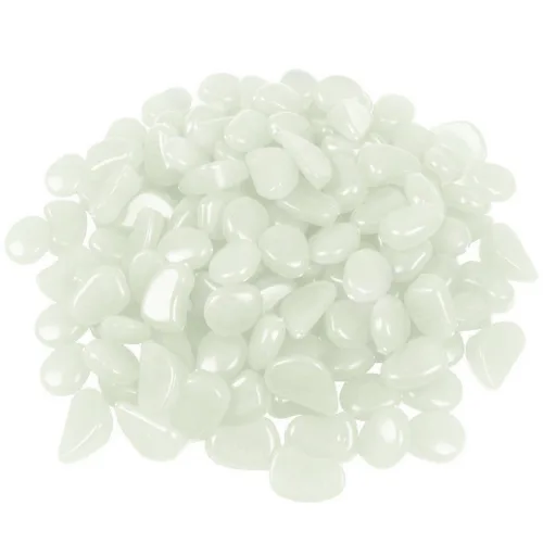 Vista 8 de Piedras brillantes, 150 piezas de guijarros que brillan en la oscuridad, para pasarelas, ventanas, patios, entradas, decoración al aire libre, Azul
