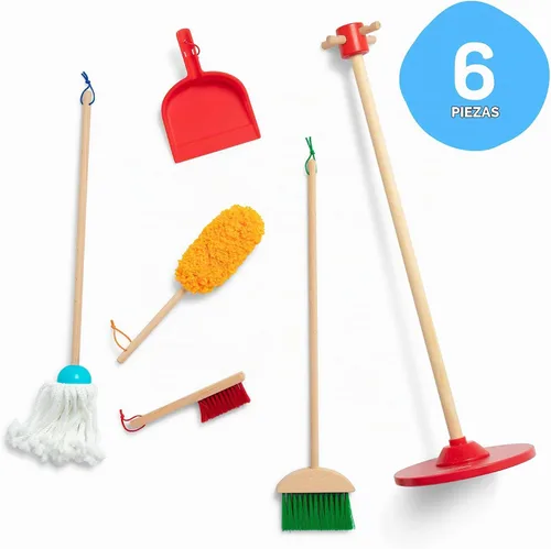 Vista 7 de Melissa & Doug Let's Play House ¡Quitar el polvo! ¡Barrer! ¡Trapear! Set de 6 piezas.