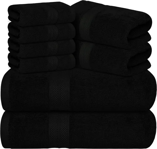 Vista 14 de Avalon Towels Juego de toallas de lujo de 8 piezas, 2 toallas de baño, 2 toallas de mano y 4 toallas pequeñas, 100% algodón hilado en anillo de 600