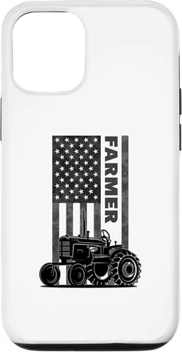 Vista 4 de Funda para iPhone 11 Pro Max para tractores agrícolas patrióticos de Estados Unidos con bandera estadounidense