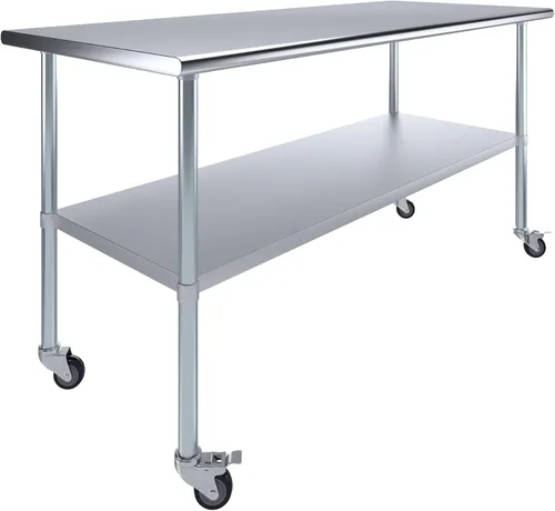 Vista 13 de Mesa de trabajo de acero inoxidable AmGood