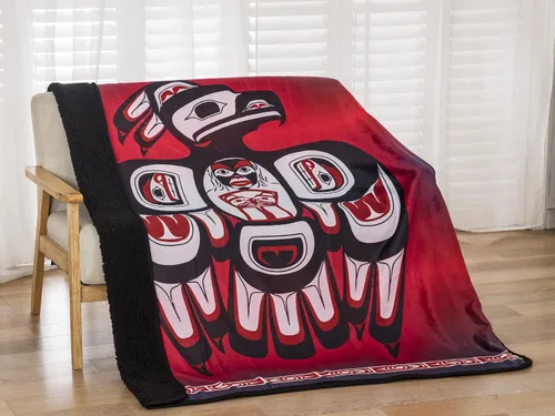 Vista 9 de Designs - Manta con licencia y forro de sherpa de 50 x 60 pulgadas (oso tribal)